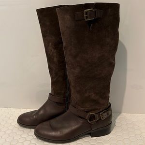 Ralph Lauren equestrian brown leather suede boots size 9